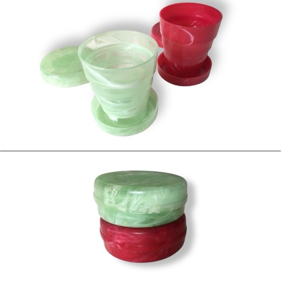 2 MCM Vintage Collapsible Cups with lid. Rare find at this condition! - Picture 14 of 14